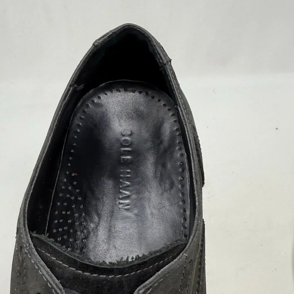 Cole Haan Colton Oxford Shoes Mens 11 Black Leather Wingtip Classic Dress Office